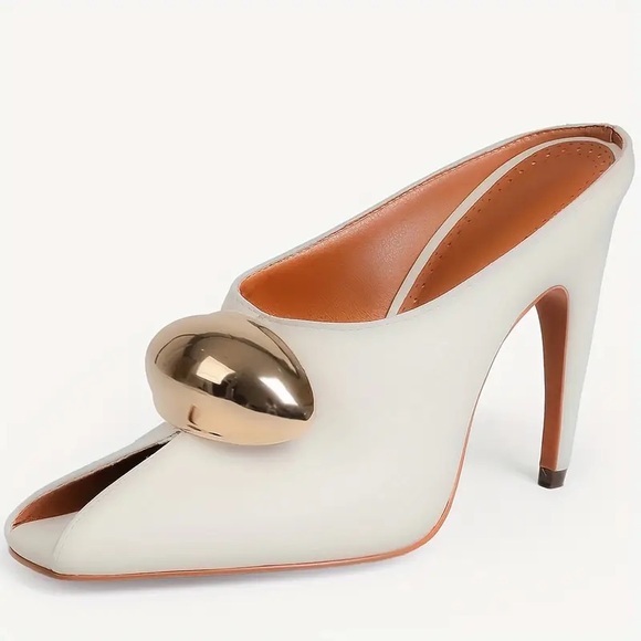 NEW -Women's Square Toe Square Heel Sandals, Kitten Heels, Classic Retro Elegant - Picture 4 of 6